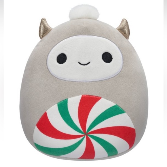 NWT Nissa Squishmallows 8" Gray Yeti wih Peppermint Swirl Belly - Picture 3 of 5